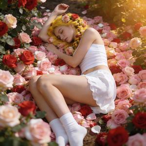 Sleeping among roses