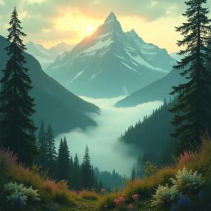 Serenity Of Green Mountains