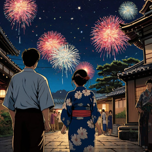 夜空を照らす打ち上げ花火