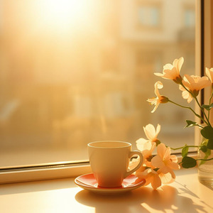 静かな夏のカフェ