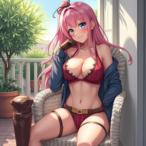 Shadow Lines On Her Legs