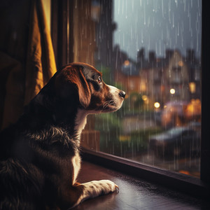 Lluvia relajante para cachorros nerviosos
