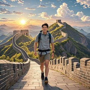 徒步挑战走长城_覃善席