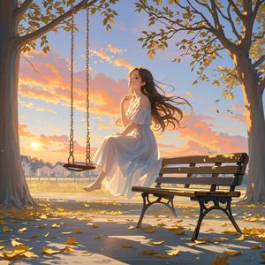 秋千上的轮廓-时光凉透初时模样