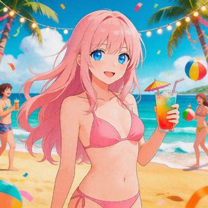 ビーチでガールフレンドと