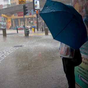 Rain with Thunder On Umbrella