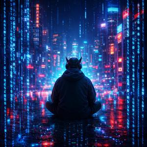 Codes und Neonlicht
