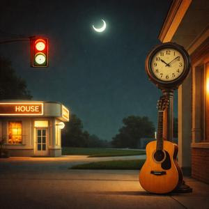 One Stoplight Town at Midnight