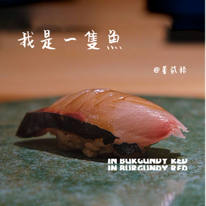 我是一隻魚 in Burgundy Red