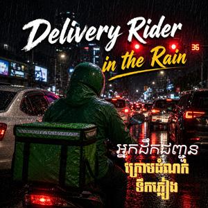 អ្នកដឹកជញ្ជូនក្រោមដំណក់ទឹកភ្លៀង - Delivery Rider (Female)
