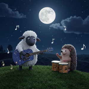 ボンゴとギターが奏でる月夜