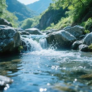 山涧清泉绕石流