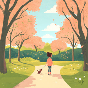 春のひだまりの中で気ままな散歩