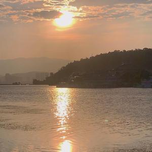 暗尘随马去，明月逐人来