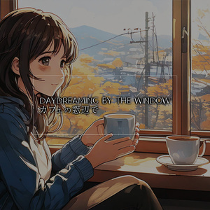 カフェの窓辺で