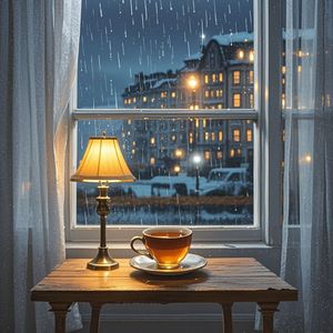 凉茶杯底的灯火-落叶风情