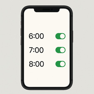 알람은 세 개를 맞췄는데