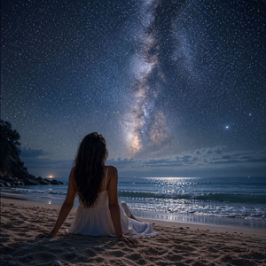 波音と満天の星空に癒される夜