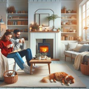 午後のカフェで