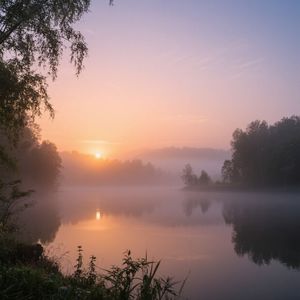 秋水盈盈印晚霞