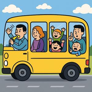 The wheels on the bus go round and round!