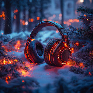 Headphones Christmas Modern Beat