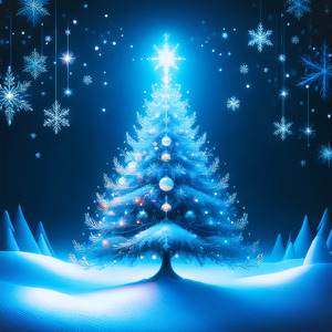 光の雪が降るクリスマス