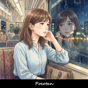 最終電車の窓に映る自分の顔