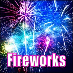 Fireworks - Fireworks Display: Puttering Bursts, Whistling, Fireworks, Dr. Sound Effects