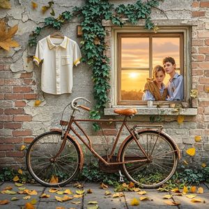 旧单车与白衬衫