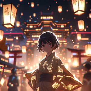 霓虹纸灯下的机甲游行