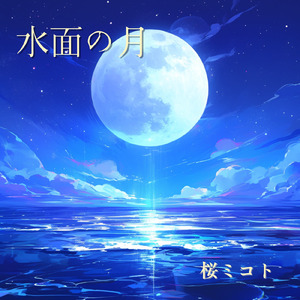 水面の月