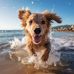 Tranquilidad Nocturna Del Perro En La Orilla Del Río