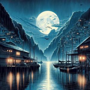 비 나리는 선창가의 밤