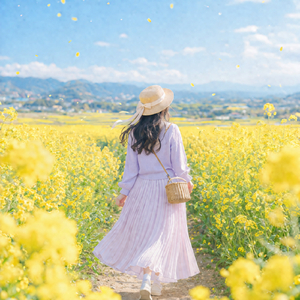 菜の花の風に包まれて