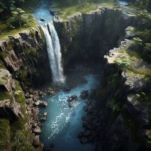 Tranquil Waterfall's Soothing Sounds