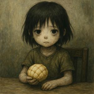 左手の中にメロンパン