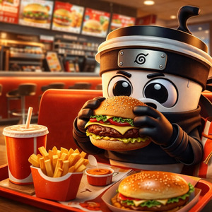 カプチーノアサシーノのハンバーガーデビュー