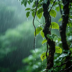 崖藤悬雨