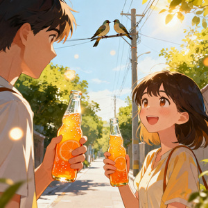 橘子汽水冒泡的盛夏