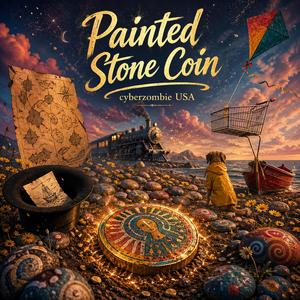 Painted Stone Coin