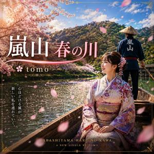 嵐山春の川