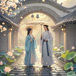 杏花雨巷遇