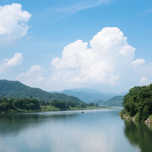 云影天光入水滨