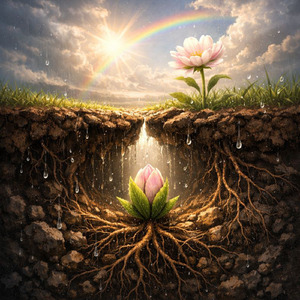 土の下で咲く準備をしてる