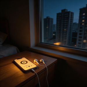 夜里把耳机戴好