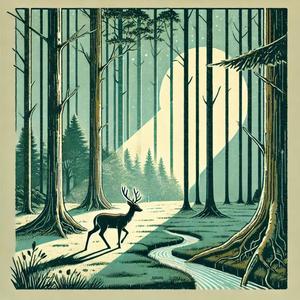 a deer searching for a brook