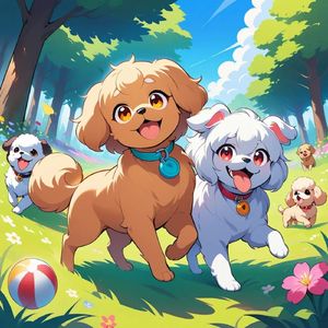 Watching a dog running across the grassland, we cheered on with harmonica