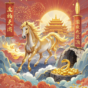 小龙留白马到运来