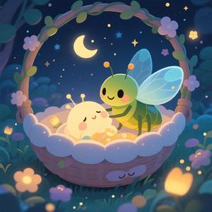 萤火虫摇篮谣（宝宝哄睡+胎心+羊水声+泡泡声）